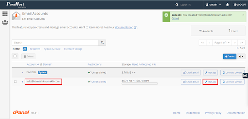 How to Create An Email Account in cPanel تم عمل ايميل خاص بالشركة